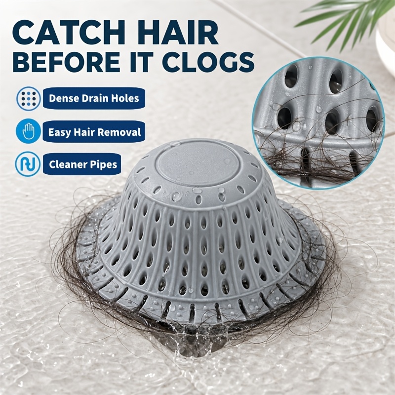 Drain Pipe Clip - Silicone Foldable Hair Catcher, Bathtub Drain