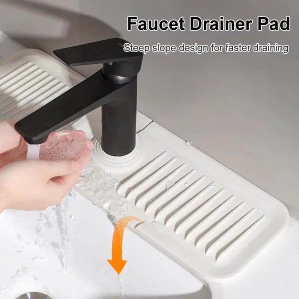 Silicone Tap Washer - Durable 38*12cm Faucet Draining Mat Raised