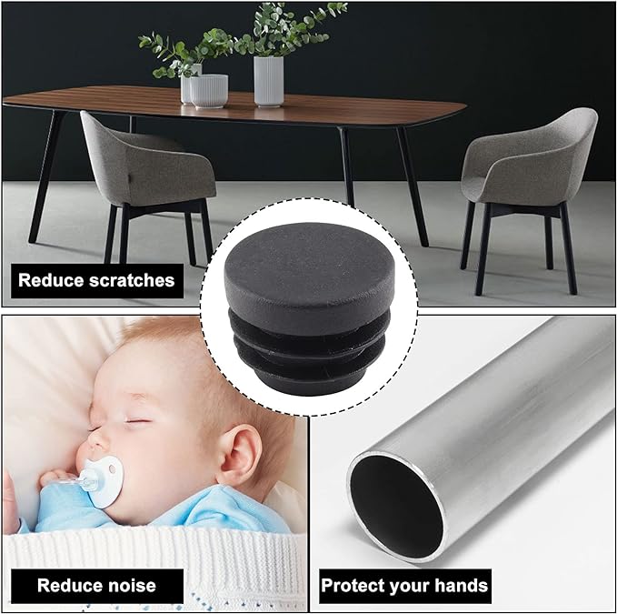 8 PCS Black Round Plastic Blan - Plastic Pipe Clip recension och pris