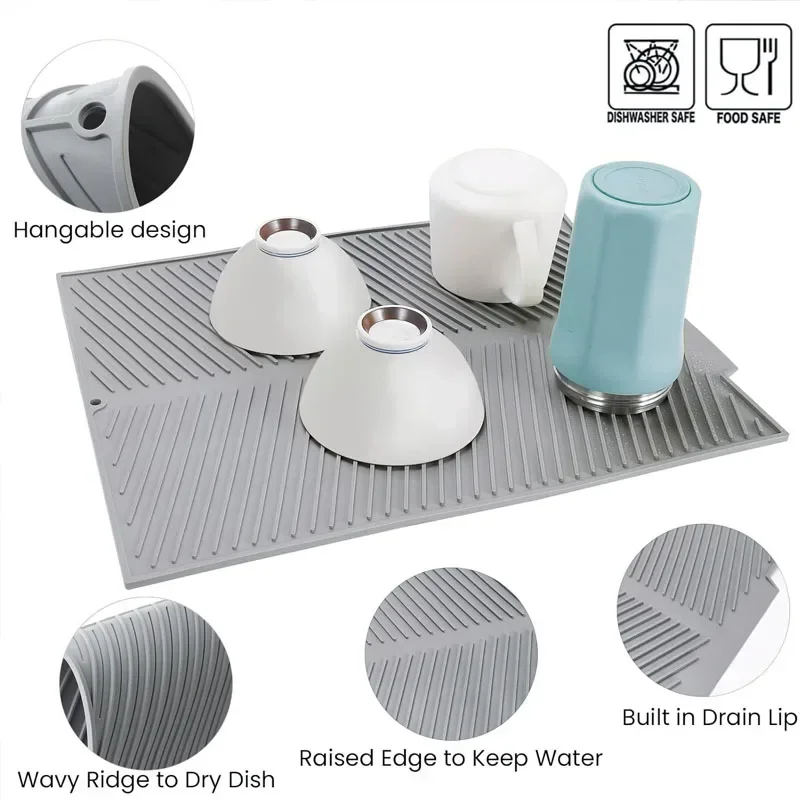 Silicone Dish Draining Mat, Po - Silicone Tap Washer recension och pris