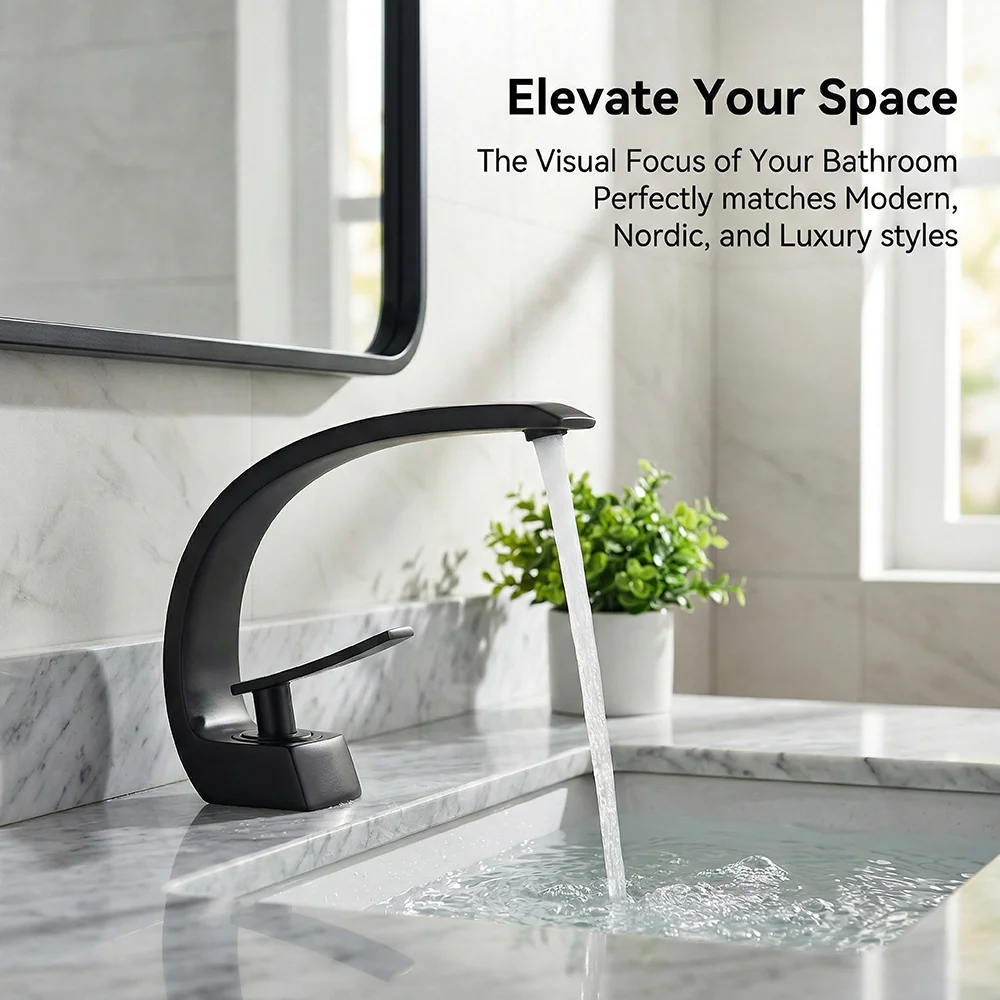 Matte Black Bathroom Faucet, A - Silicone Tap Washer recension och pris