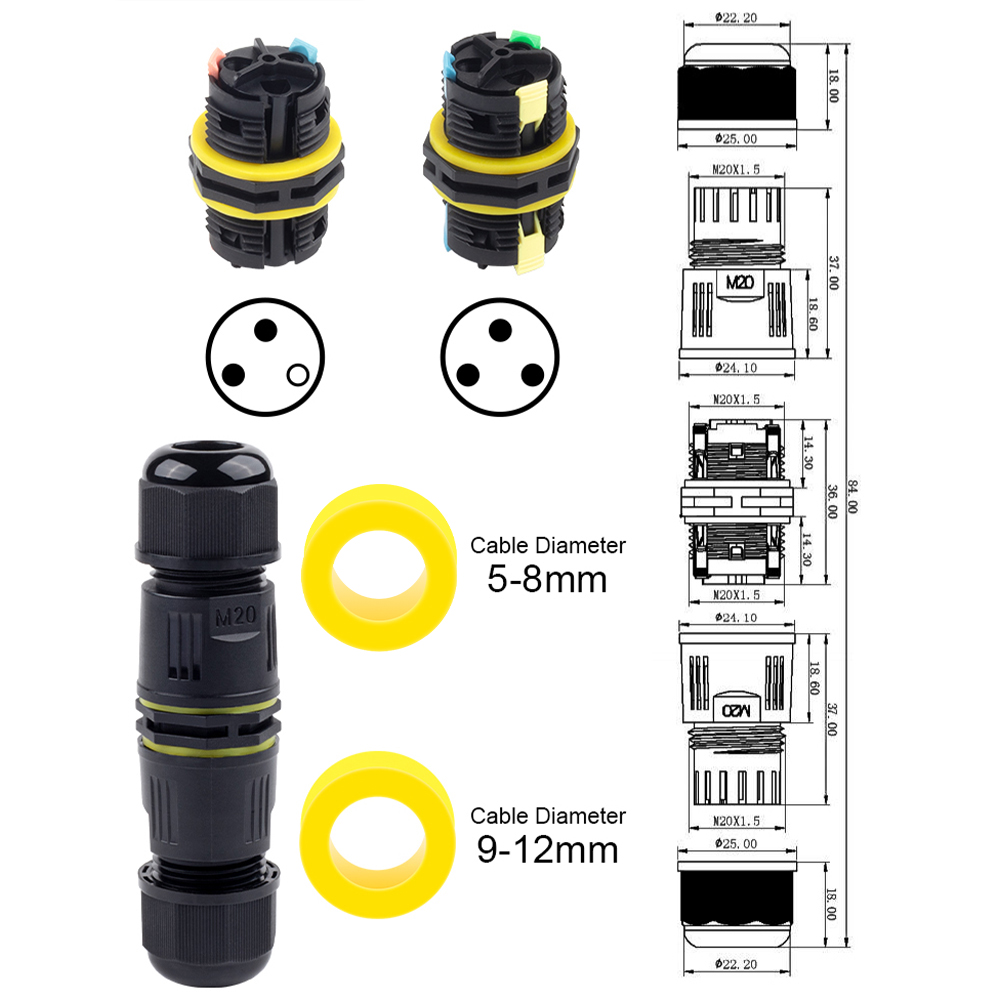 1PCS IP68 M20 Adapter Wire Con - Push Fit Connector recension och pris
