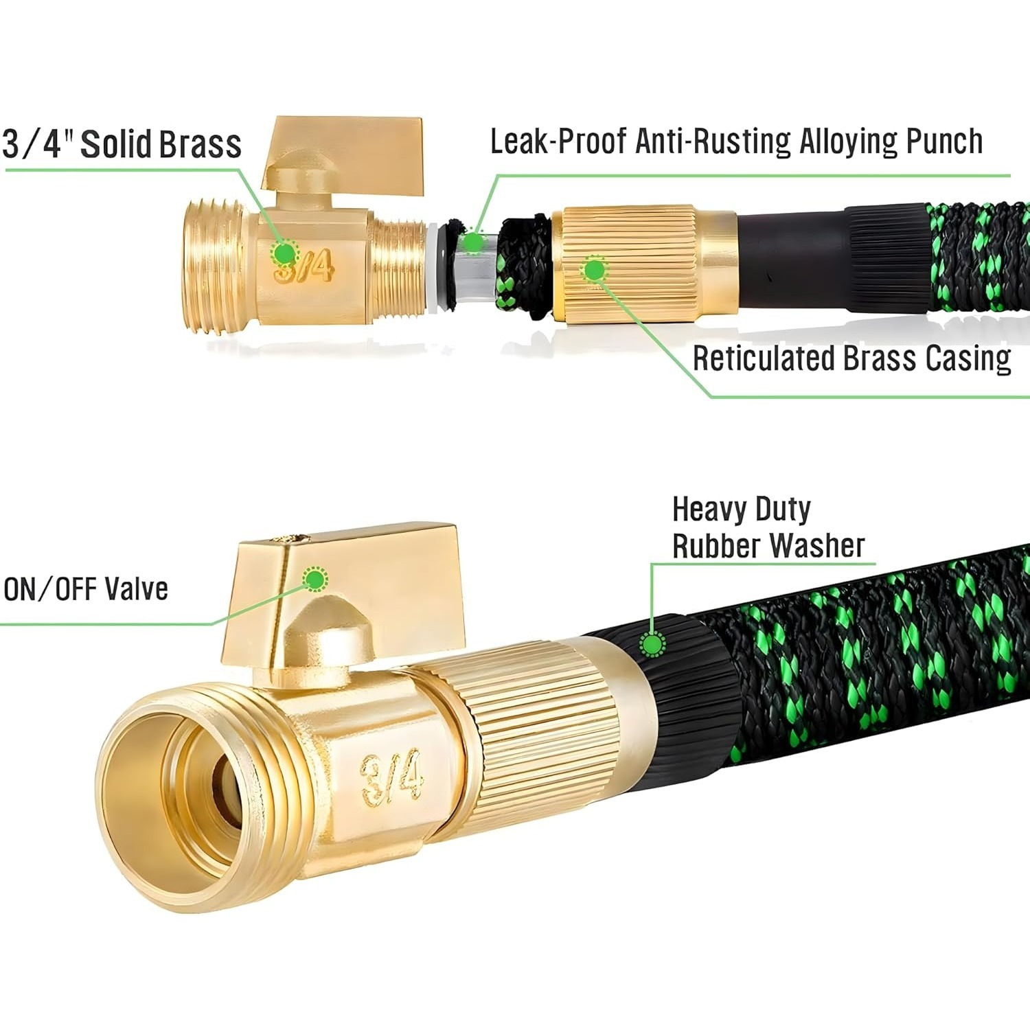 Non-Expandable Garden Hose wit - Flexible Hose Braided recension och pris