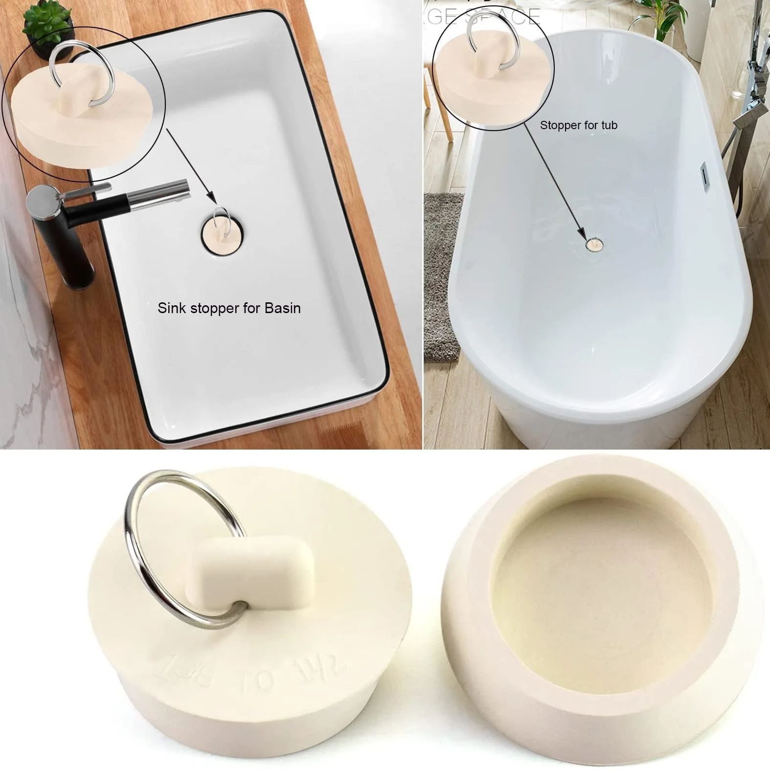 1pcs Rubber Round Tub Stopper  - Drain Pipe Clip recension och pris