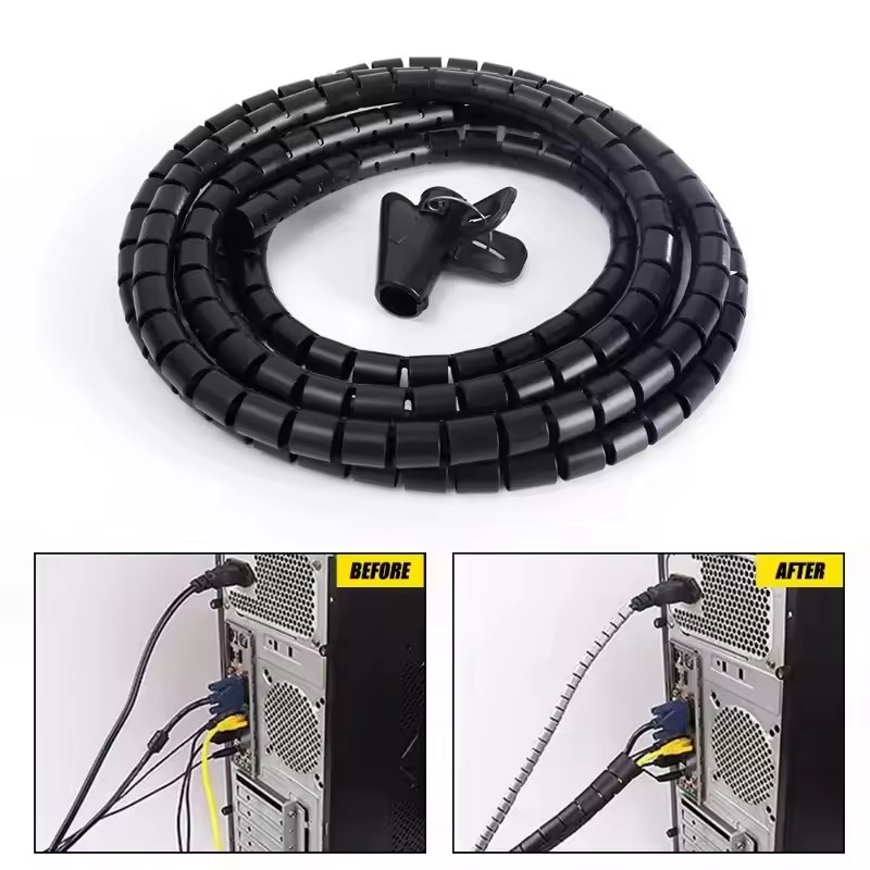 2M Flexible Spiral Cable Organ - Plastic Pipe Clip recension och pris