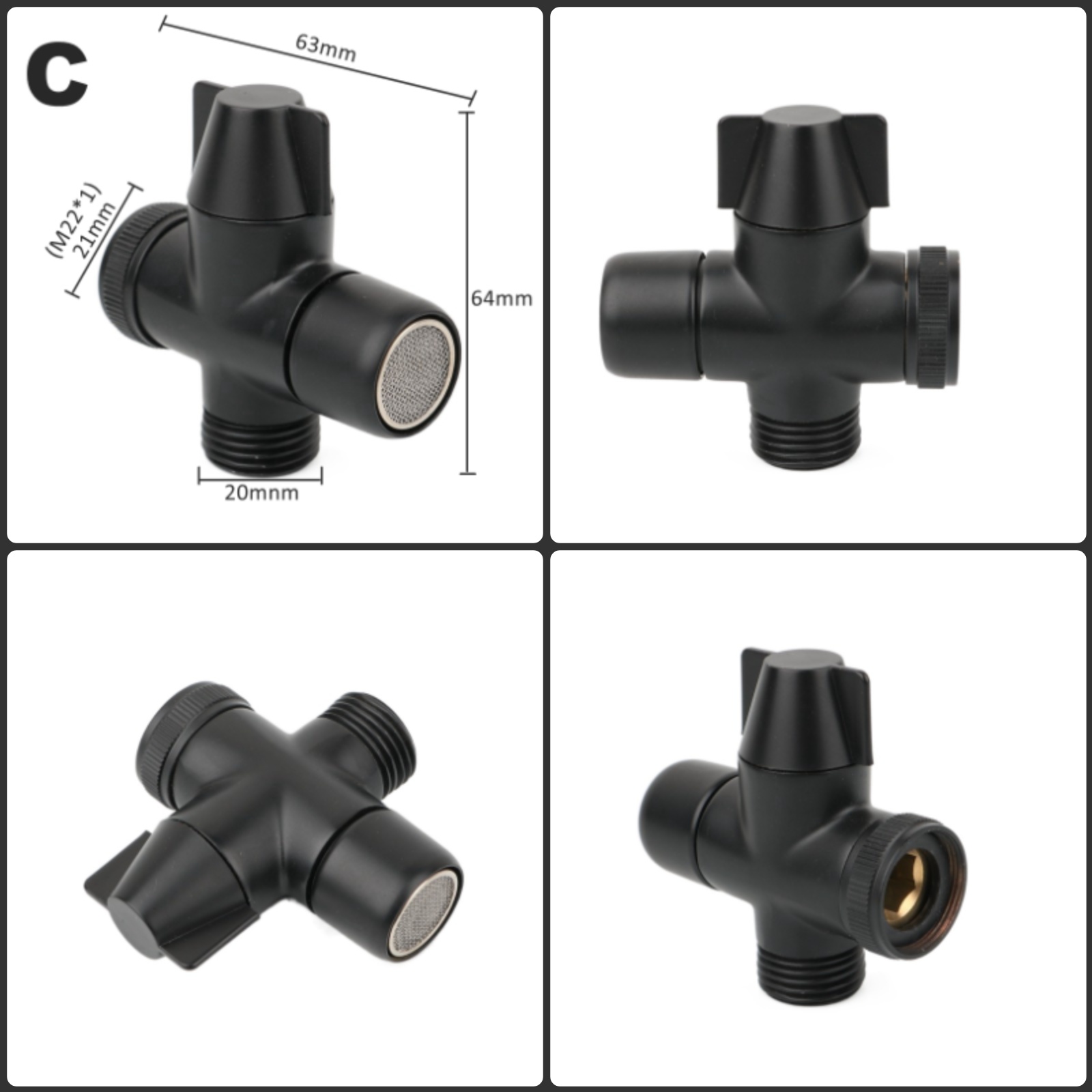Black Brass Shower Arm Adapter - Shower Valve Cartridge recension och pris