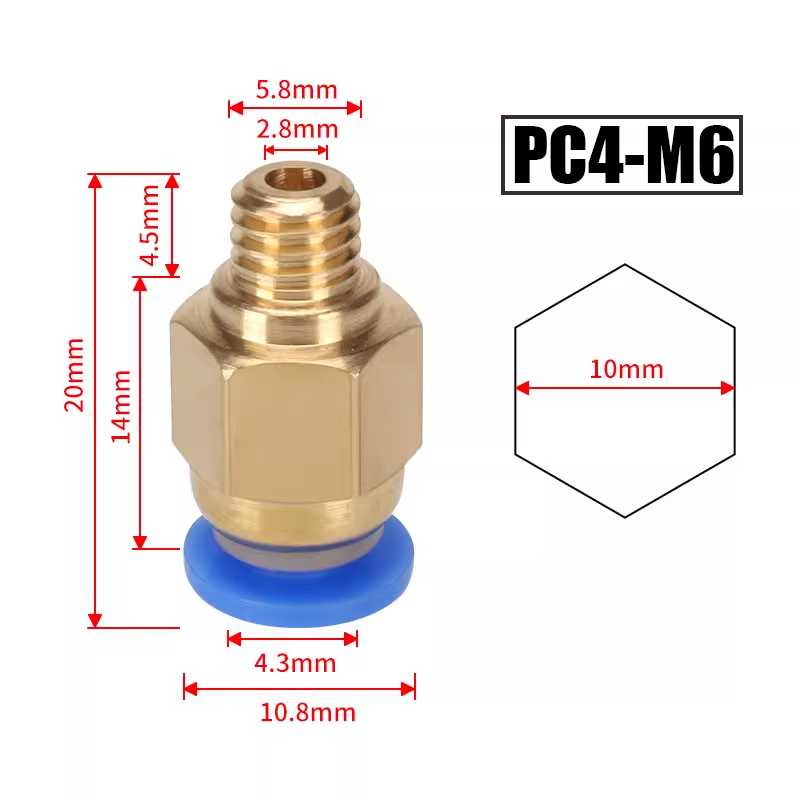 10Pcs/Lot PC4-M6 PC4-01 Quick  - Ptfe Tape Thread recension och pris